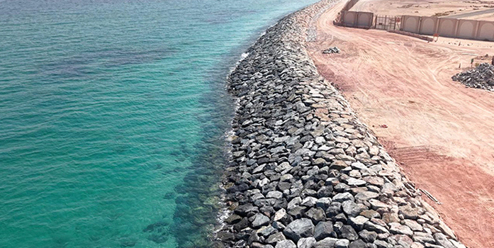 Coastal breakwater and marine construction